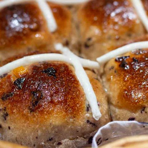 Sourdough Hot Cross Buns Fruit - 6 Pack